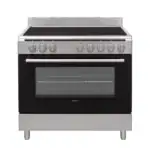 B-keus!!  keramisch vrijstaand fornuis RVS 90CM breed met heteluchtoven - 2 Fasen