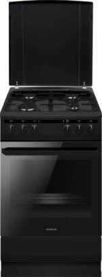 Inventum VFG5020GZWA - Vrijstaand gasfornuis - Elektrische hetelucht oven - 4 kookzones - 50 cm - 62 liter - Zwart
