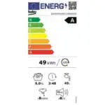 Beko B3WM49410W2 Wasmachine Wit met 9 kg. vulgewicht en 1400 toeren - Afbeelding 5