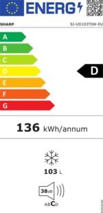 Sharp SJUD103T0WEU - tafelmodel vriezer - Nano Frost - 103 liter - mechanische bediening - wit- energie label D - wit - Afbeelding 4