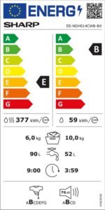 Sharp ESNDH014CWBBX Was-Droogcombinatie 10kg wassen - 6kg drogen - Afbeelding 9