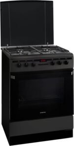 Inventum VFG6034WGZWA - Vrijstaand gasfornuis - Elektrische oven - 4 kookzones - 60 cm - Zwart - Afbeelding 2