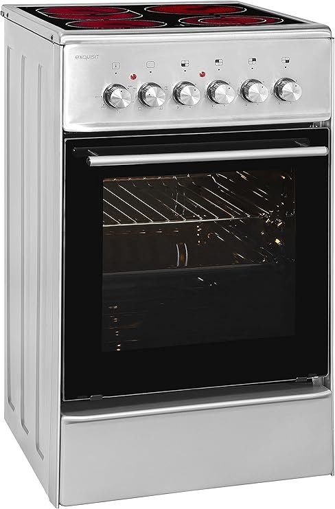 71ec-3cXjyL._AC_SX679_.jpg Exquisit Elektrische fornuis ECM 5-4.1 inox, breedte 50, roestvrij staal - Afbeelding 1