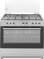 EDY 5 pit gasfornuis grijs 90cm breed met hete lucht oven