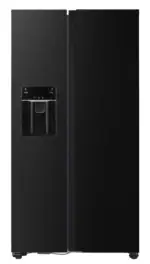 B-KEUS!! Fitelli KV520IZW Amerikaanse koelkast zwart rvs 90 cm breed met ijs en waterdispenser