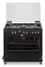 Fitelli FG9001ZW zwart gasfornuis 90cm met hetelucht - Afbeelding 3