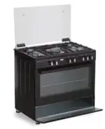 Fitelli FG9001ZW zwart gasfornuis 90cm met hetelucht - Afbeelding 4
