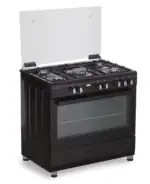 Fitelli FG9001ZW zwart gasfornuis 90cm met hetelucht - Afbeelding 2