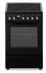 B-keus!! Fitelli FK5001ZW keramisch Vrijstaand fornuis Zwart 50CM BREED met heteluchtoven