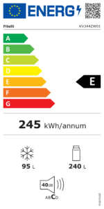 B-Keus!! Fitelli KV344ZW01 Koelvriescombinatie No-frost 195cm hoog 60cm breed kleur zwart mat - Afbeelding 2