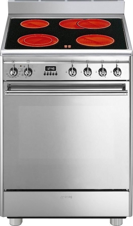 smeg_cx68cm8_1 SMEG CX68CM8 Vrijstaand Keramisch Fornuis met Elektrische Oven RVS - Afbeelding 1