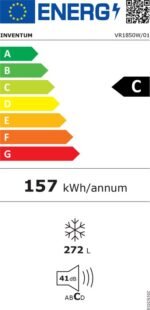 Inventum VR1850W No Frost kastmodel vriezer energiezuinig - 272 liter - 185 cm hoog - Supervriezen - Superkoelen - Energielabel C - Ledverlichting - Geschikt voor garage tot -15°C - Diepvrieskast - Vrijstaand - 8 lades/vakken - Wit - Afbeelding 9
