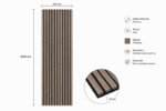 Akoestisch Wandpaneel Walnut – 2600 x 600 x 16 mm – Houtlook Lattenwand met Zwart Vilt - Afbeelding 2