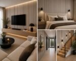 Akoestisch Wandpaneel Walnut – 2600 x 600 x 16 mm – Houtlook Lattenwand met Zwart Vilt - Afbeelding 3