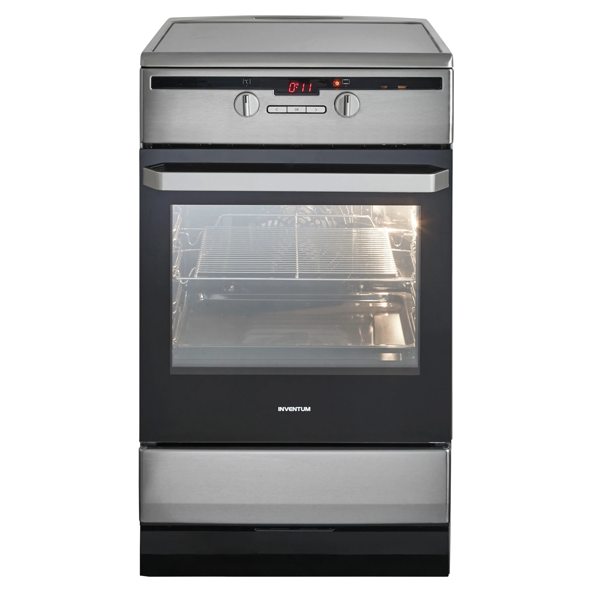 vfi5042rvsjpg Inventum VFI5042RVS - Vrijstaand Inductiefornuis - RVS 50cm breed - Afbeelding 1