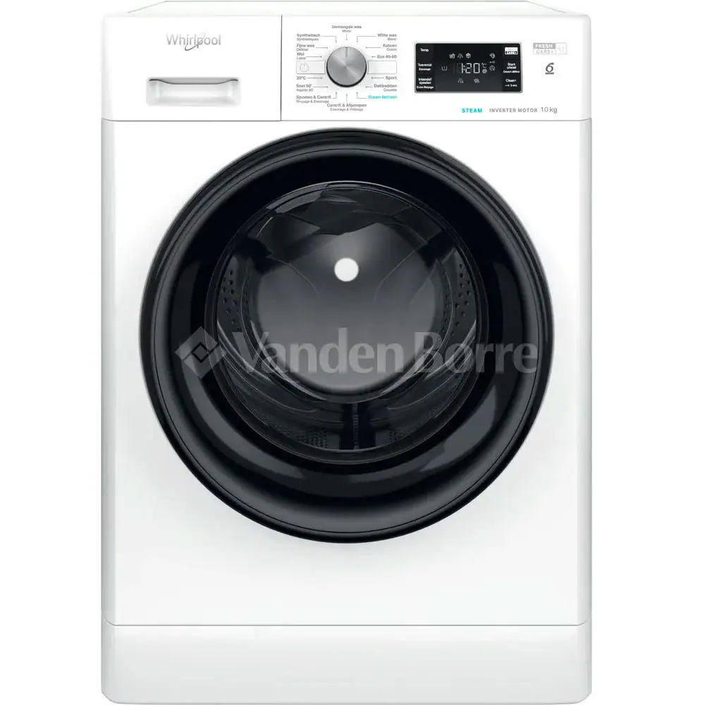 whirlpool_ffb-10469e-bv-be_7926065_1 Whirlpool FFB10469EBV Wasmachine – 10 kg – 1400 tpm – Energieklasse A – Wit - Afbeelding 1