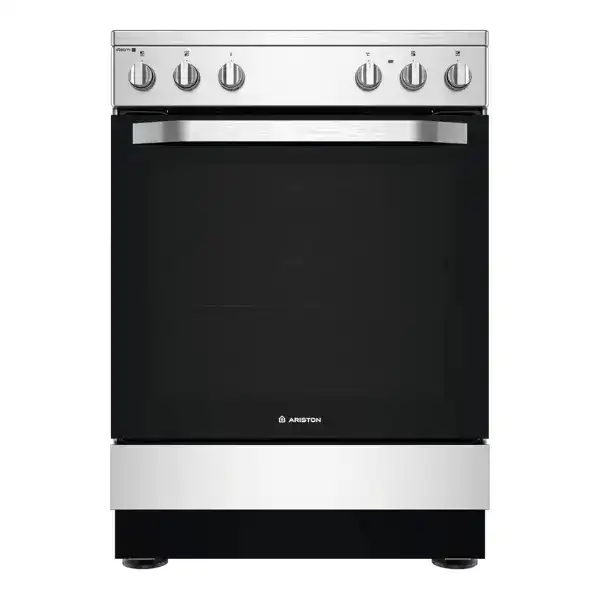 3196-1 Ariston AS68V8KHX Vrijstaand Keramisch Fornuis – 60 cm – RVS – Heteluchtoven met Grill - Afbeelding 1