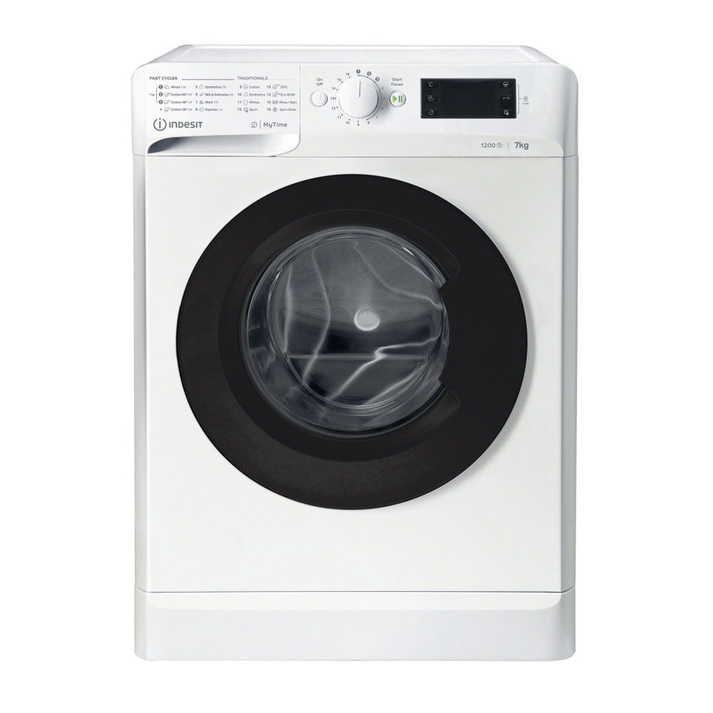 download (12) Indesit MTWE 71252 WK EE wasmachine, voorlader, 7 kg, 1151 toeren per minuut, wit. - Afbeelding 1