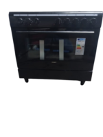 B-Keus!! Proff FSVC-9060BL Keramisch Vrijstaand Fornuis Zwart 90CM breed met heteluchtoven 2-3 Fasen - Afbeelding 3