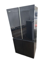 Luxe Fitelli KV475GLZW01, 4 deurs, Amerikaanse koelkast, zwart, Glazen voorkant, 83cm breed, No-Frost - Afbeelding 2